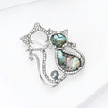 Alloy Abalone Shell Cat Brooch Pin For Suit Apparel Decoration view 3