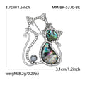 Alloy Abalone Shell Cat Brooch Pin For Suit Apparel Decoration view 5