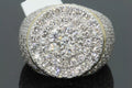 Two Tone Full Pave Round Face Gold Edge Mens Band Ring view 1