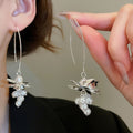 Vintage Chic Faux Pearl Grape Cluster Floral Drop Earrings Light Luxury Elegant Jewelry view 1