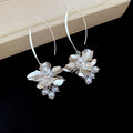 Vintage Chic Faux Pearl Grape Cluster Floral Drop Earrings Light Luxury Elegant Jewelry view 4