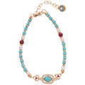 Vintage Turquoise Pearl Rose Stone Cross Geometric Beaded Bangle Jewelry view 5