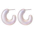 Iridescent Acrylic U Shape Oval Geometric Vacation Style Drop Earrings view 5