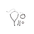 Light Luxury Copper Jewelry Set With Rhinestone Cross Round Pendant Necklace Stud Earrings Bracelet Ring view 5
