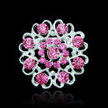 Black Silver Tone Heart Openwork Crystal Six Designs Metal Brooch Pin view 8
