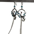 Light Luxury Alloy Phoenix Tassel Drop Earrings With Enamel Geometric Hollow Round Design view 5