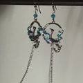 Light Luxury Alloy Phoenix Tassel Drop Earrings With Enamel Geometric Hollow Round Design view 4