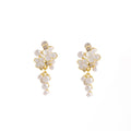 Elegant Pearl Flower Tassel Studs With Rhinestone Zircon Enamel Petals Luxury Alloy Earrings view 5
