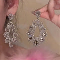 Alloy Rhinestone Hollow Teardrop Drop Earrings Light Luxury Minimalist Jewelry for Women view 3