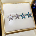 Light Luxury Zircon Crystal Flower Stud Earrings With Silver Needles For Women view 4