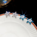 Light Luxury Zircon Crystal Flower Stud Earrings With Silver Needles For Women view 2