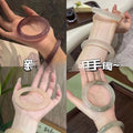 New Chinese Style Geometric Round Glazed Glass Bangle, Minimalist Designer Wrist Jewelry view 1