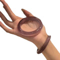 New Chinese Style Geometric Round Glazed Glass Bangle, Minimalist Designer Wrist Jewelry view 5