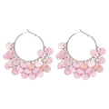 Copper Shell Geometric Round Tassel Hoop Earrings For Beach Vacation Sweet Style view 5
