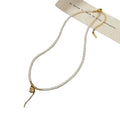 Light Luxury Faux Pearl Beaded Geometric Gourd Pendant Necklace With Zircon Accents For Women view 5