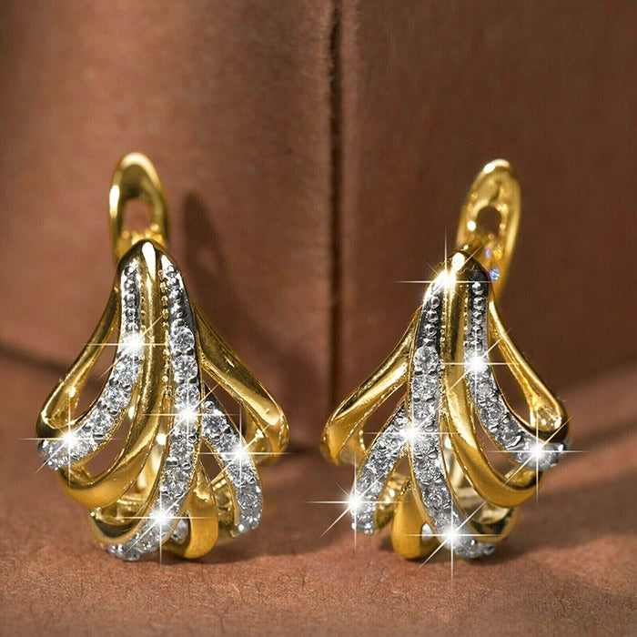 Designer Triangle Ginkgo Leaf Ear Cuffs For Women, Silver Tone French Chic Elegant Earrings