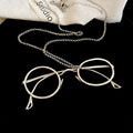 Alloy Metallic Eye Pendant Sweater Necklace Casual Geometric Round Clavicle Chain view 4