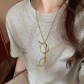 Alloy Metallic Eye Pendant Sweater Necklace Casual Geometric Round Clavicle Chain view 3