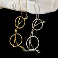 Alloy Metallic Eye Pendant Sweater Necklace Casual Geometric Round Clavicle Chain view 2