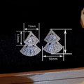 Korean Sparkling Stud Earrings For Women, Movable Triangle Geometric Fashion Jewelry view 4