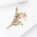 Alloy Pearl Wind Chime Brooch Pin For Suit Lapel Decoration view 4