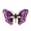 Alloy Enamel Rhinestone Butterfly Brooch For Elegant Clothing Decoration view 2