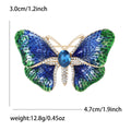 Alloy Enamel Rhinestone Butterfly Brooch For Elegant Clothing Decoration view 5
