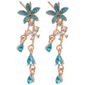 Light Luxury Alloy Rhinestone Flower Butterfly Teardrop Tassel Drop Earrings For Women view 5