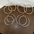 Smooth Metal Geometric Round Hoop Earrings Minimalist Fashion Jewelry For Women view 3