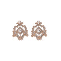 Elegant Faux Pearl Geometric Hollow Rhinestone Earrings Necklace Jewelry Set view 5