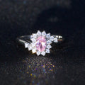 Silver-Tone Oval Crystal Halo Ring In Nine Vivid Colors view 7