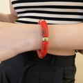 Iridescent Acrylic Geometric Round Bangle, Minimalist European Style Fashion Wrist Jewelry view 3