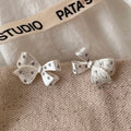 Alloy Rhinestone Bow Stud Earrings Light Luxury Sweet Minimalist Fashion Ear Jewelry view 4