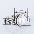White Copper Dream Ring For Women With Baroque Pearl, Elegant Vintage Delicate Finger Jewelry view 4