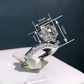 Crown Heart Ring For Women, V Shaped Princess Style Heart Finger Ring Fashion Jewelry view 4