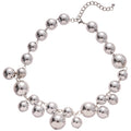 Irregular Geometric Round Tassel Pendant Necklace, Metallic Casual Clavicle Choker view 5