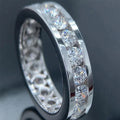 Simple Electroplated Metal Women's Ring, Circular Geometric Zircon Light Luxury Daily Jewelry view 1