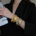 Western Style Metal Geometric Oval Glossy Open Bangle Fashion Minimalist Statement Jewelry view 4