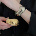 Western Style Metal Geometric Oval Glossy Open Bangle Fashion Minimalist Statement Jewelry view 2