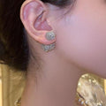 Light Luxury Copper Square Zircon Two Way Stud Earrings With Silver Posts view 3
