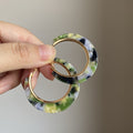 Fresh Dopamine Style Leopard Print Acetate C Shape Hoop Earrings With Metal Accents view 3
