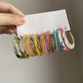 Fresh Dopamine Style Leopard Print Acetate C Shape Hoop Earrings With Metal Accents view 1
