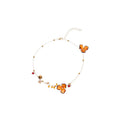 Acrylic Chiffon Flower Crystal Pendant Sweater Necklace Vacation Style Vintage Collarbone Chain view 5