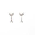 Elegant Luxury Fish Tail Stud Drops With Ice Clear Crystal Pendant And Rhinestone Alloy Earrings view 5