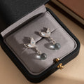 Elegant Luxury Fish Tail Stud Drops With Ice Clear Crystal Pendant And Rhinestone Alloy Earrings view 3
