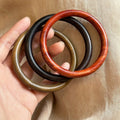 Vintage Ethnic Round Wood Grain Bangle Minimalist Fashion Statement Bracelet view 2