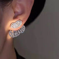 New European Korean Butterfly Shell Flower Stud Earrings Light Luxury Fashion Jewelry view 3