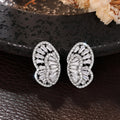 New European Korean Butterfly Shell Flower Stud Earrings Light Luxury Fashion Jewelry view 2