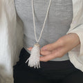 Light Luxury Faux Pearl Beaded Wheat Ear Tassel Geometric Choker Necklace view 1