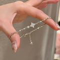 Light Luxury Copper Plastic Zircon Six Point Star Pendant Adjustable Bangle Bracelet view 1